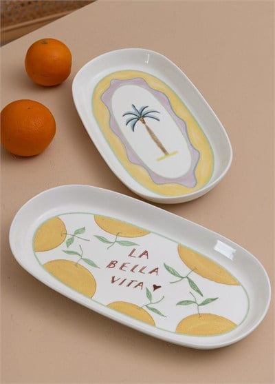 The Mia Italian Summer Oval Servis Tabağı 2li Set 29 cm