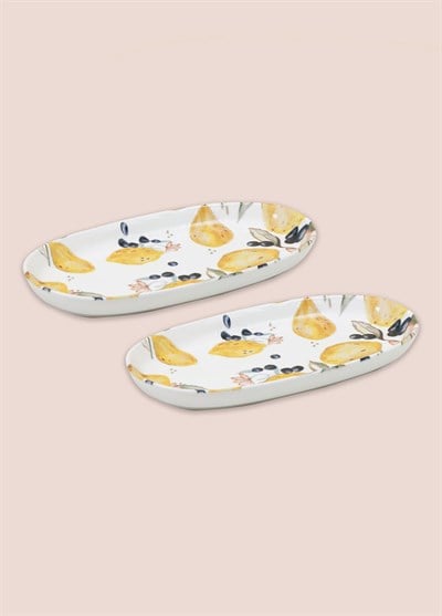 The Mia Limoncello Oval Servis Tabağı 2li 23 cm LMN023