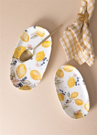 The Mia Limoncello Oval Servis Tabağı 2li 17 cm LMN022