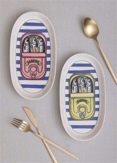 The Mia Palma Oval Servis Tabağı 2li Set 23 cm