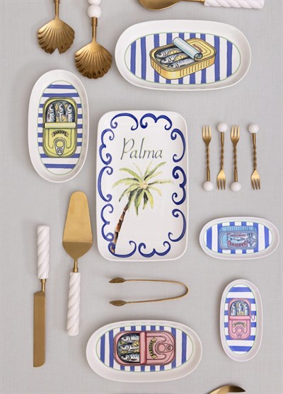 The Mia Palma Oval Servis Tabağı 4lü 17 cm