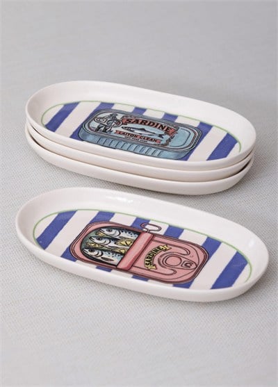 The Mia Palma Oval Servis Tabağı 4lü 17 cm
