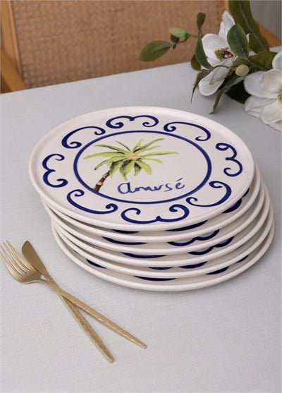 The Mia Palma Servis Tabağı 6lı Set 26 cm