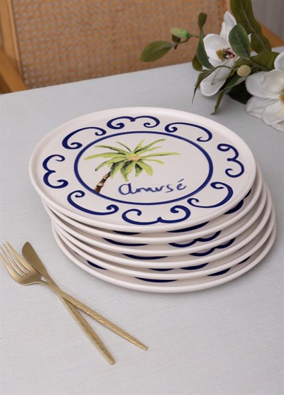 The Mia Palma Servis Tabağı 6lı Set 26 cm