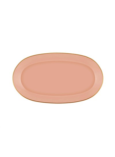 The Mia Basic Oval Servis Tabağı Somon Pembe 2li Set 29cm