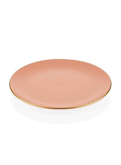 The Mia Basic Servis Tabağı 6 Lı Set Somon Pembe - 26cm