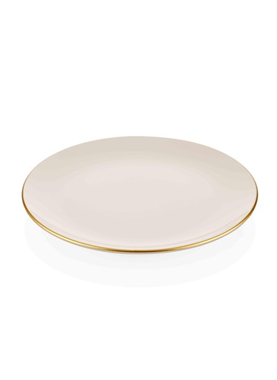 The Mia Basic Servis Tabağı 6 Lı Set Krem - 26cm