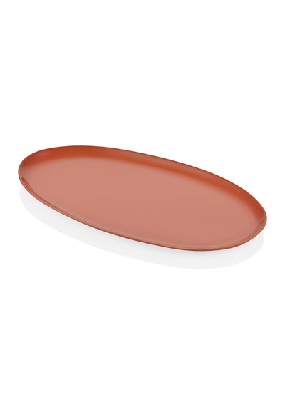 The Mia Cotta Limoges Oval Servis Tabağı Terracota 43x22cm