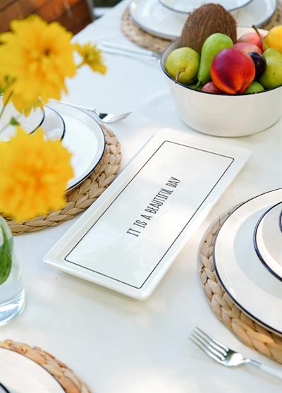 The Mia Daily Tunes Dikdörtgen Servis- 35x16cm DLY010