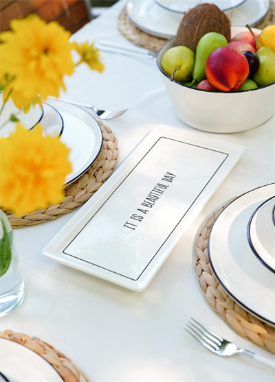 The Mia Daily Tunes Dikdörtgen Servis- 35x16cm DLY010