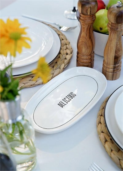 The Mia Daily Tunes Oval Servis Tabağı 2li Set 26 cm