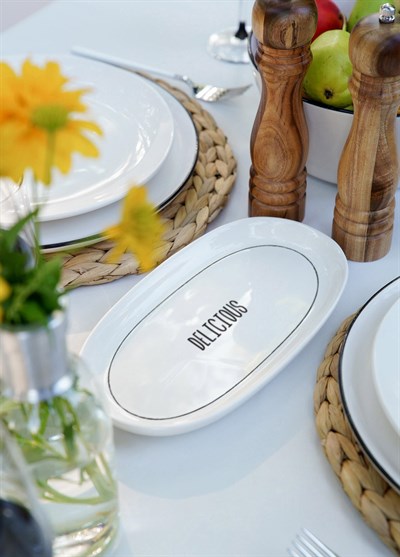 The Mia Daily Tunes Oval Servis Tabağı 2li Set 26cm