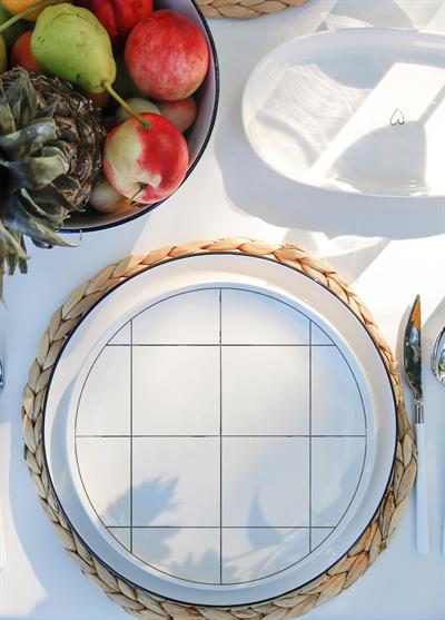 The Mia Daily Tunes Servis Tabağı Kareli 6 Lı Set - 26 cm