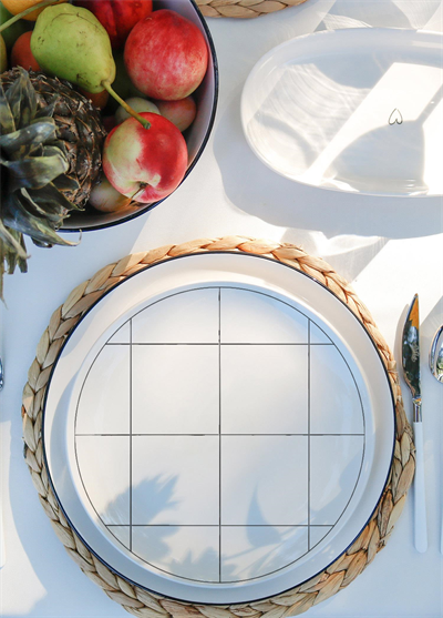 The Mia Daily Tunes Servis Tabağı Kareli 6 Lı Set - 26 cm