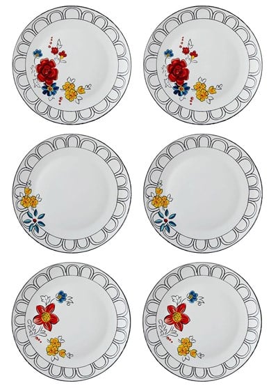 The Mia Fiore Servis Tabağı 6 Kişilik