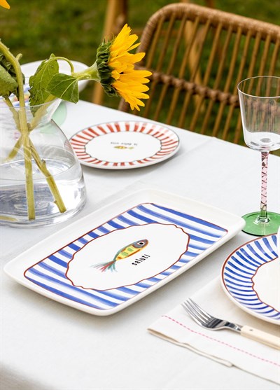 The Mia Fish Dikdörtgen Servis Tabağı 33x21 cm