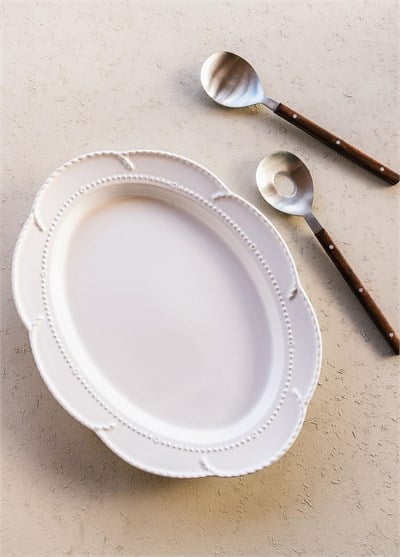 The Mia Grande Servis Tabağı Beyaz 41x31 cm GRD0012