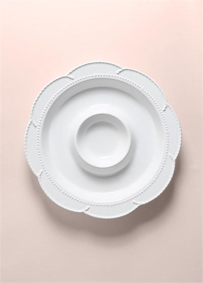 The Mia Grande Servis Tabağı Bölmeli Beyaz 39 cm GRD0013