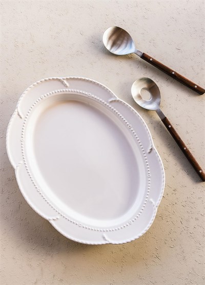 The Mia Grande Servis Tabağı Beyaz 41x31 cm GRD0012
