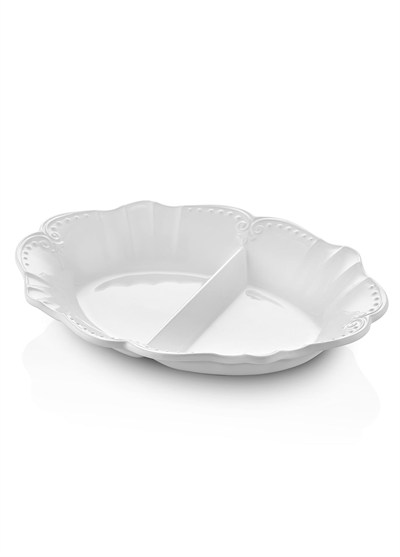 The Mia Grande Servis Tabağı Beyaz 41x32 cm GRD0006