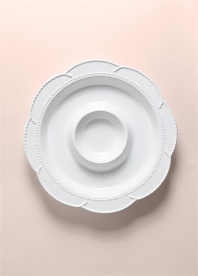 The Mia Grande Servis Tabağı Bölmeli Beyaz 39 cm GRD0013