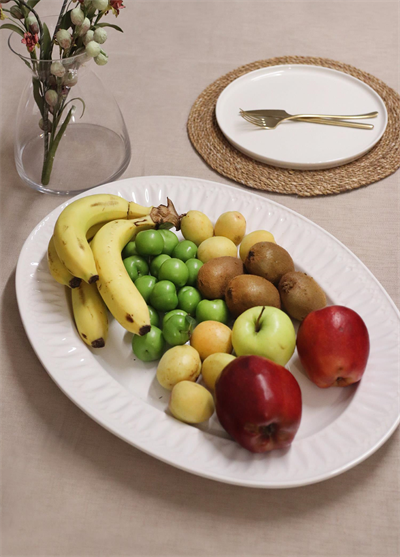 The Mia Grande Servis Tabağı Beyaz 50x37 cm