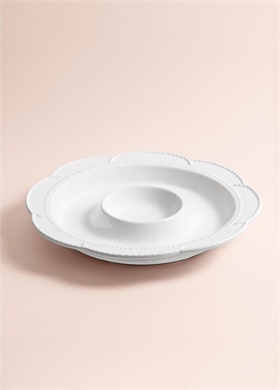The Mia Grande Servis Tabağı Bölmeli Beyaz 39 cm GRD0013