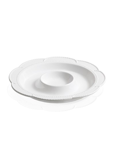 The Mia Grande Servis Tabağı Bölmeli Beyaz 39 cm GRD0013