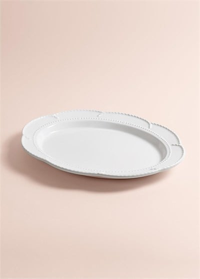 The Mia Grande Servis Tabağı Beyaz 41x31 cm GRD0012