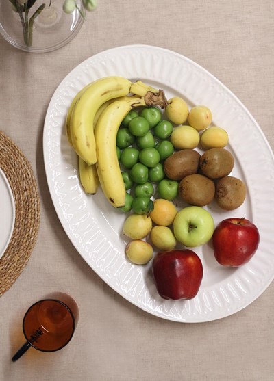 The Mia Grande Servis Tabağı Beyaz 50x37 cm