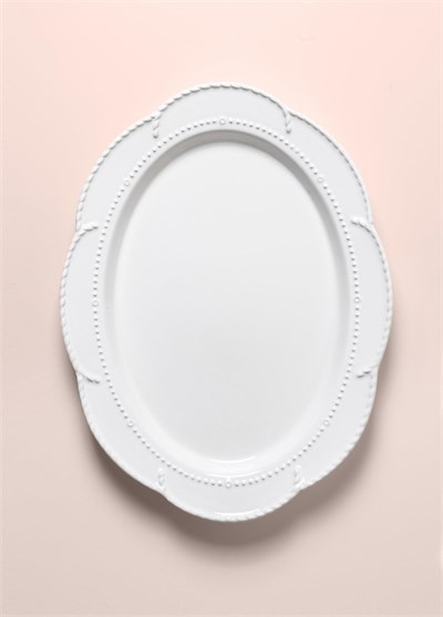 The Mia Grande Servis Tabağı Beyaz 41x31 cm GRD0012