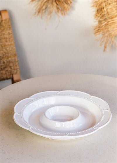 The Mia Grande Servis Tabağı Bölmeli Beyaz 39 cm GRD0013