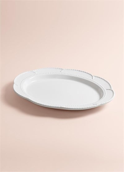 The Mia Grande Servis Tabağı Beyaz 41x31 cm GRD0012