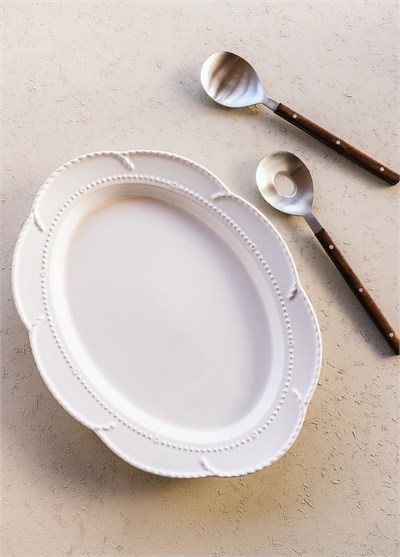 The Mia Grande Servis Tabağı Beyaz 41x31 cm GRD0012