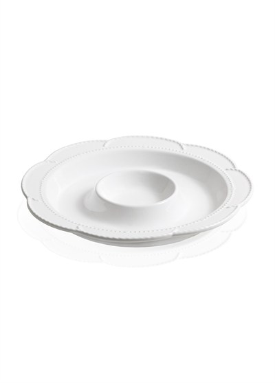 The Mia Grande Servis Tabağı Bölmeli Beyaz 39 cm GRD0013