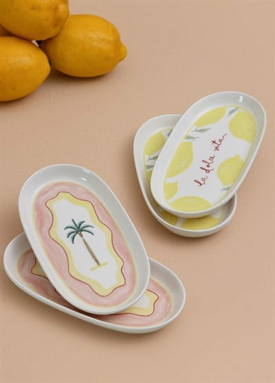 The Mia Italian Summer Oval Servis Tabağı 4lü 17 cm