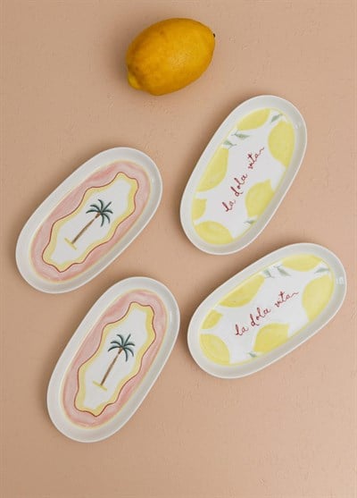The Mia Italian Summer Oval Servis Tabağı 4lü 17 cm