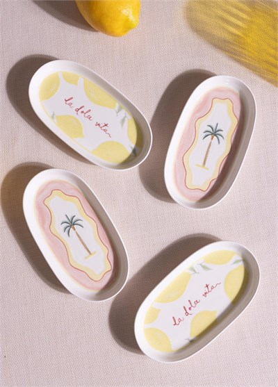 The Mia Italian Summer Oval Servis Tabağı 4lü 17 cm