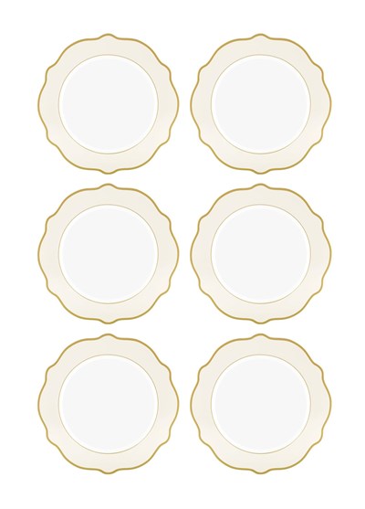 The Mia Jaswely Servis Tabağı 6 Parça Krem 27 Cm