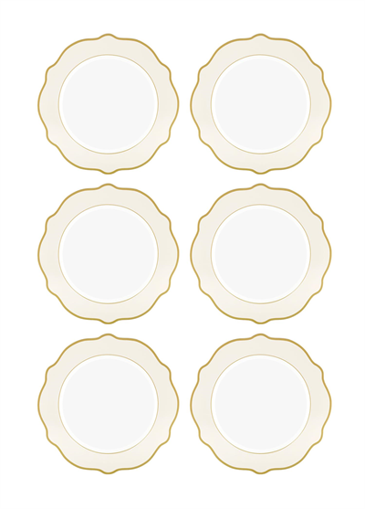 The Mia Jaswely Servis Tabağı 6 Parça Krem 27 Cm