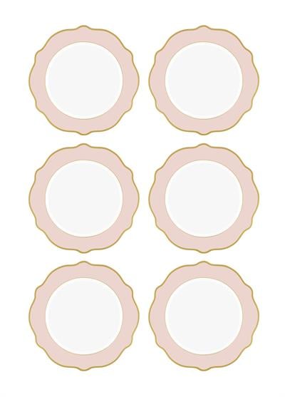 The Mia Jaswely Servis Tabağı 6 Parça Pembe 27 Cm