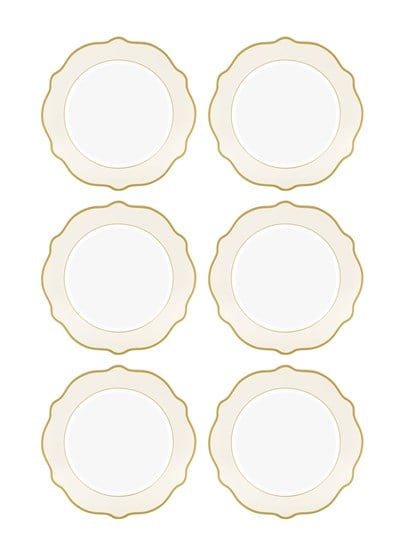 The Mia Jaswely Servis Tabağı 6 Parça Krem 27 Cm