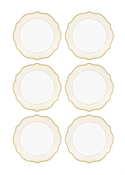 The Mia Jaswely Servis Tabağı 6 Parça Krem 27 Cm