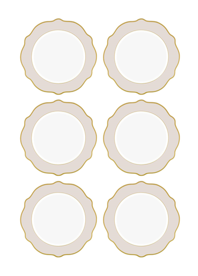 The Mia Jaswely Servis Tabağı 6 Parça Kum Beji 27 Cm