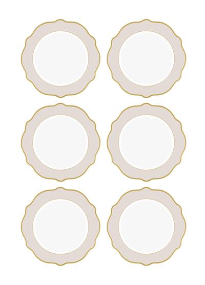 The Mia Jaswely Servis Tabağı 6 Parça Kum Beji 27 Cm