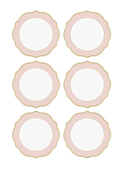 The Mia Jaswely Servis Tabağı 6 Parça Pembe 27 Cm