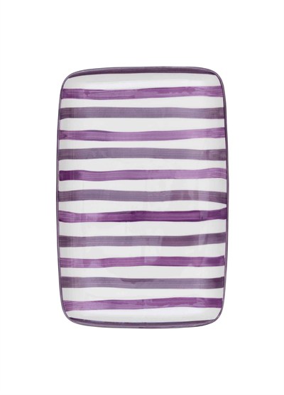 The Mia Joy Dikdörtgen Servis Tabağı Mor 31x20 cm