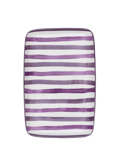 The Mia Joy Dikdörtgen Servis Tabağı Mor 33x21 cm