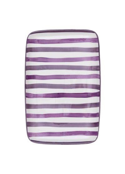 The Mia Joy Dikdörtgen Servis Tabağı Mor 31x20 cm