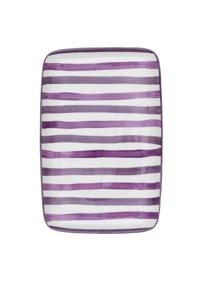 The Mia Joy Dikdörtgen Servis Tabağı Mor 33x21 cm